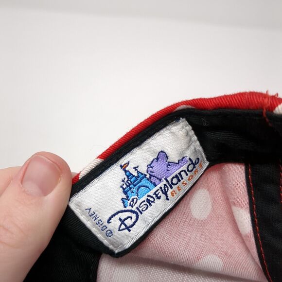 Minnie Mouse Bow Ears Snapback Hat Red Youth One Size Polka Dot Disney - Picture 9 of 9